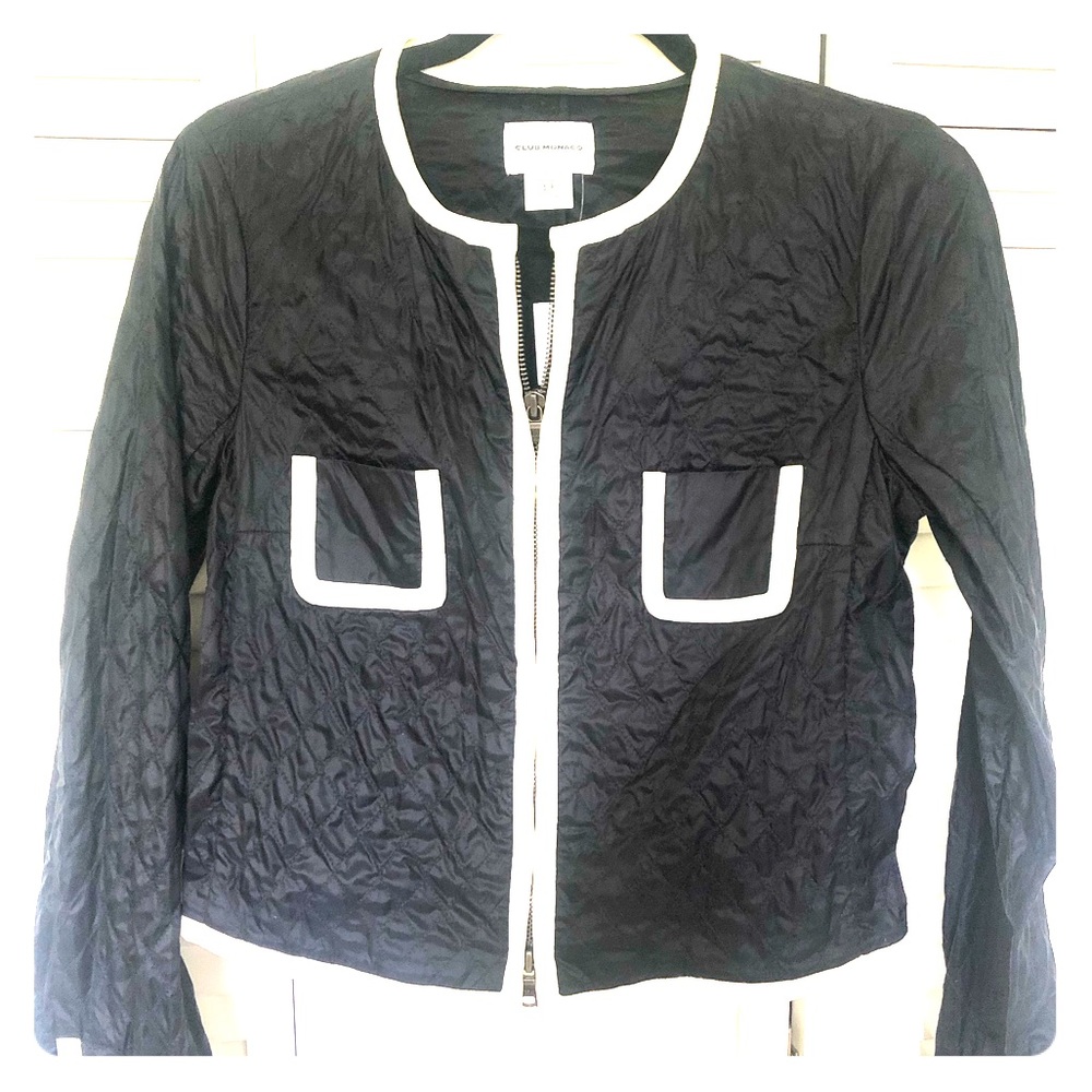 Club Monaco Black and White Quilted Jacket
